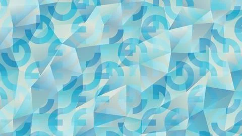 Abstract blue geometric pattern with 3d shapes and angles Stock Illustration