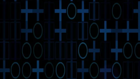 Abstract Blue Geometric Pattern with Futuristic Digital Grid Overlay. Stock Footage 334412209