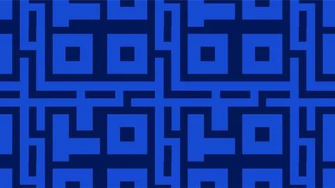 Abstract blue geometric pattern inspired by digital QR code technology. Stock Illustration