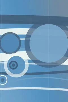 Abstract blue geometric pattern with large circles and curved stripes, mini.. Stock Illustration