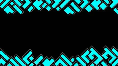 Abstract Blue Geometric Pattern Over Black Background Stock Illustration