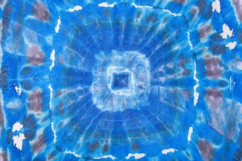 Abstract blue geometric pattern on silk batik Stock Illustration