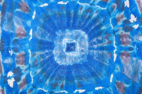 Abstract blue geometric pattern on silk batik textile background - abstrac... Foto stock