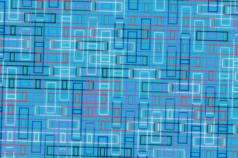 Abstract blue geometric pattern with squares and lines 库存插图