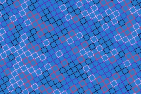 Abstract blue geometric pattern with squares and lines Stock Photos