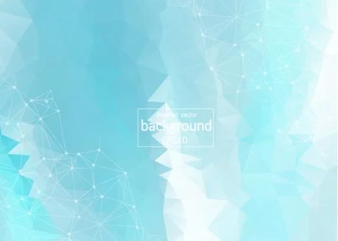 Abstract Blue Geometric Polygonal background molecule and communication. Conn Stock Illustration