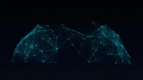 Abstract Blue Geometric Polygonal Network Animation Stock Footage 340940183