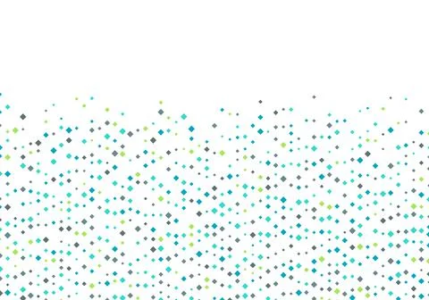 Abstract blue geometric repeating square random size pattern isolated on whit Illustrazione stock