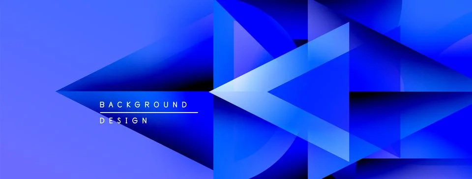 Abstract blue geometric shapes create dynamic background. Gradient shades Stock Illustration
