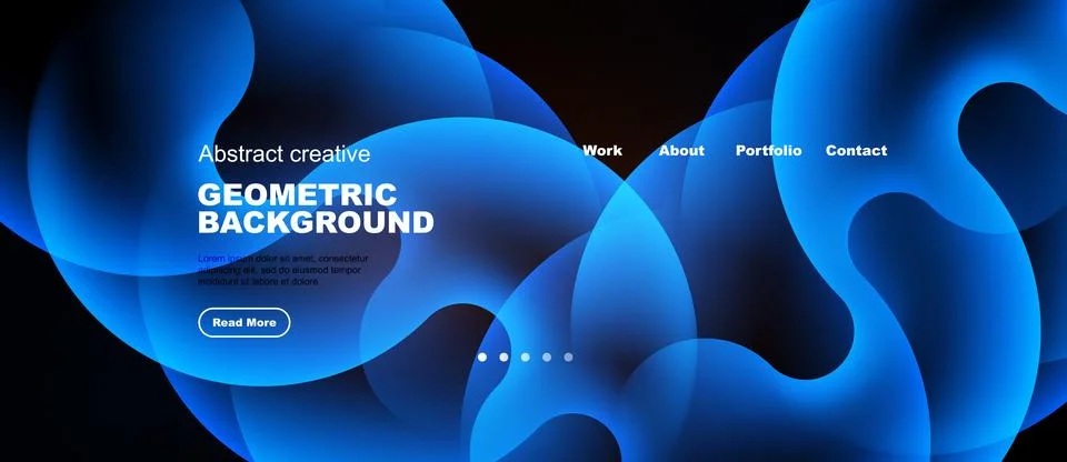 Abstract blue geometric shapes create dynamic background. Website header 스톡 일러스트