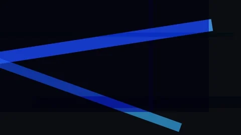 Abstract blue geometric shapes on a dark background with intersecting lines Stock Footage 335440755