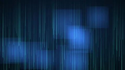 Abstract blue geometric shapes with dynamic green lines create a futuristic Stock Footage 324700782