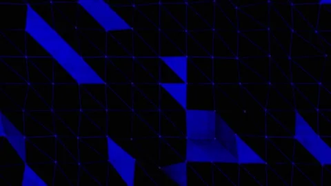 Abstract Blue Geometric Shapes Evolving Network Animation 4K Loopable Tech .. Stock Footage 339366009