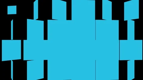 Abstract blue geometric shapes forming a digital landscape during a subtle .. Stock Footage 340915594