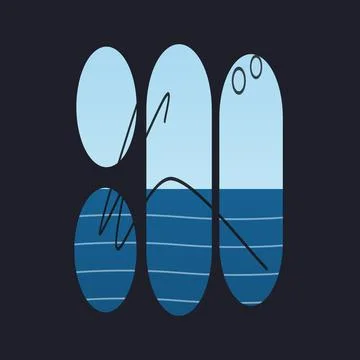 Abstract blue geometric shapes with lines and circles Stock Illustration