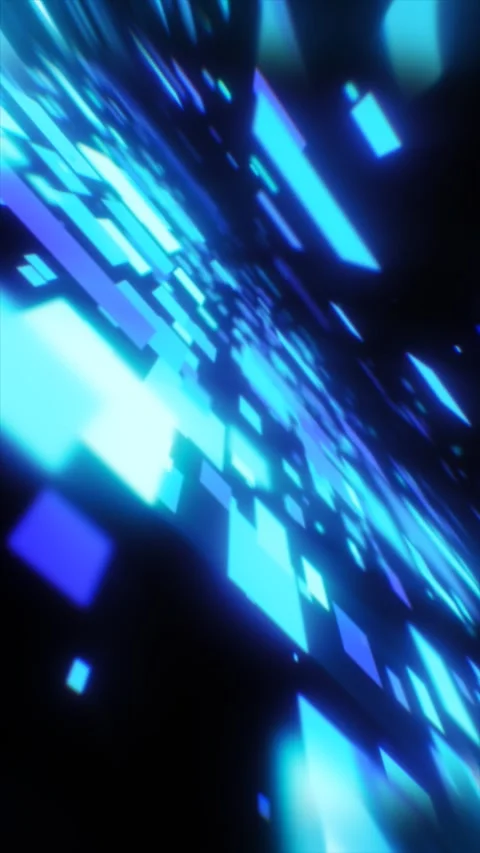 Abstract blue geometric shards and glowing rectangles in fast motion, creat.. Vídeos de archivo 332646795