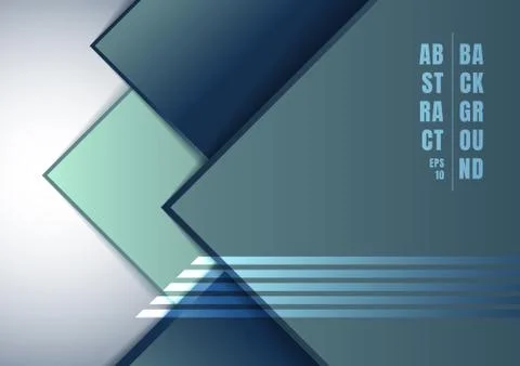 Abstract blue geometric square overlapping on white background. Stock Illustration