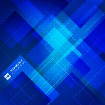 Abstract blue geometric square overlay background and texture. Stock Illustration