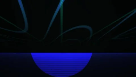Abstract Blue Geometric Stage with Laser Light Show. Video stock 334412216