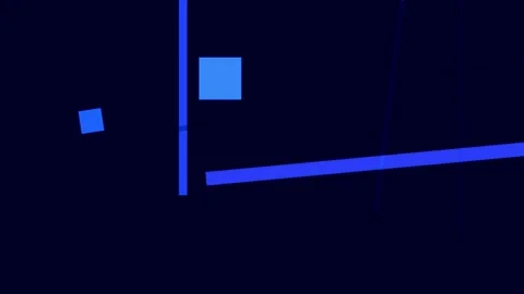 Abstract blue geometric structure with intersecting lines and shapes on a d.. Stock Footage 335430734