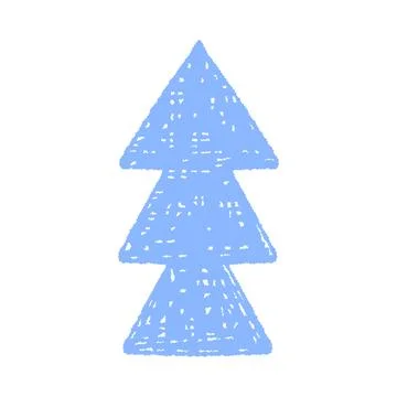Abstract Blue Geometric Tree Isolated Vector Art Illustration