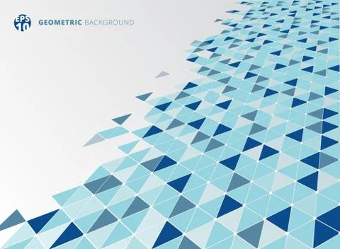 Abstract blue geometric triangle structure perspective background. Illustrazione stock