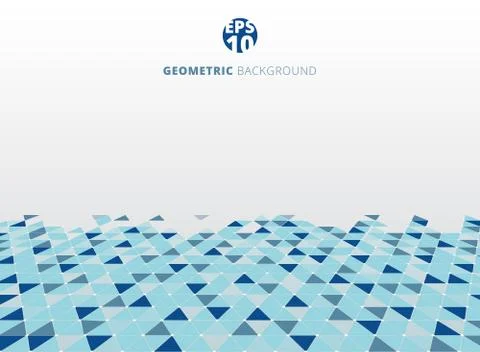 Abstract blue geometric triangle structure perspective background. Stock Illustration