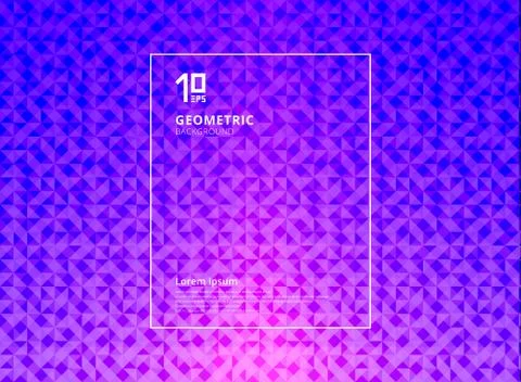 Abstract blue geometric triangles pattern background with lighting effect shi Stockillustratie