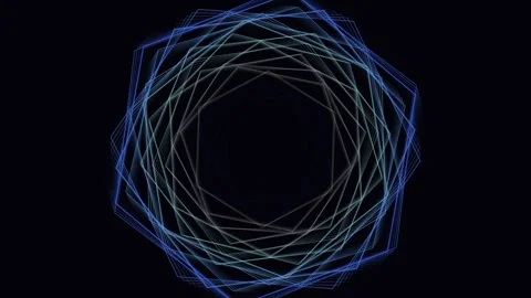 Abstract Blue Geometric Tunnel Animation Stockbeeldmateriaal 340987113