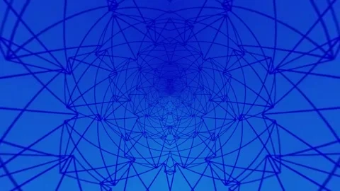 Abstract Blue Geometric Tunnel Stock Footage 289130585