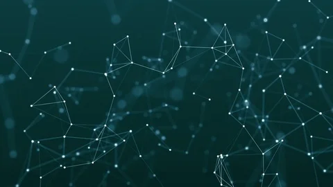 Abstract blue geometrical background with lines and dots Stock Footage 74875548