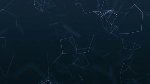 Abstract blue geometrical background with lines and dots Stock Footage 74885291
