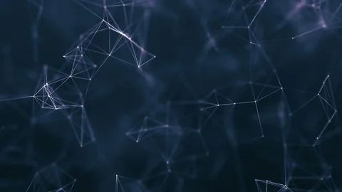 Abstract blue geometrical background with lines and dots Video stock 74891892