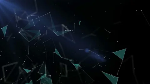 Abstract blue geometrical background with moving lines and dots. Stock Footage 86286882
