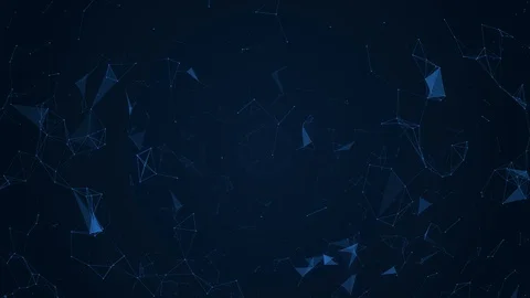 Abstract blue geometrical background with moving dots and lines Stock Footage