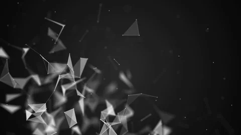 Abstract blue geometrical background with moving dots and lines Stock Footage