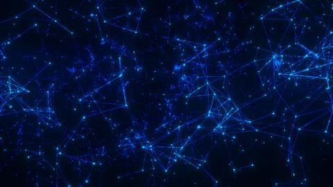 Abstract Blue Geometrical Plexus Stock Illustration