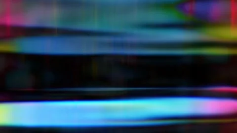 Abstract Blue Glitch Background With Blurred Neon Horizontal Streaks Stock Footage 332305110