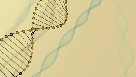 Abstract blue glittering DNA double helix with depth of field. Animation of DNA 動画素材 110797378