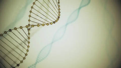 Abstract blue glittering DNA double helix with depth of field. Animation of DNA Vídeos de archivo 120131018