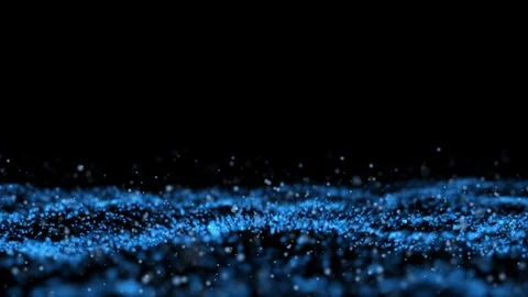 Abstract blue glittering particle waving motion background Stock Footage 114863785