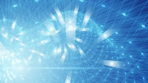 Abstract blue global network with glowing nodes and connecting lines in a Stock Footage 337669850