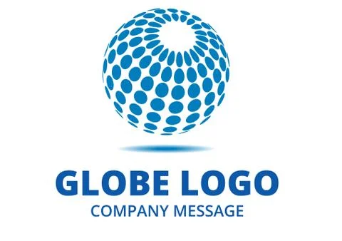 Abstract Blue Globe Logo Stock Illustration
