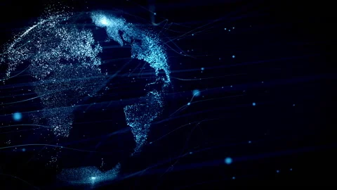 Abstract Blue Globe Proection Stock Footage 169394904