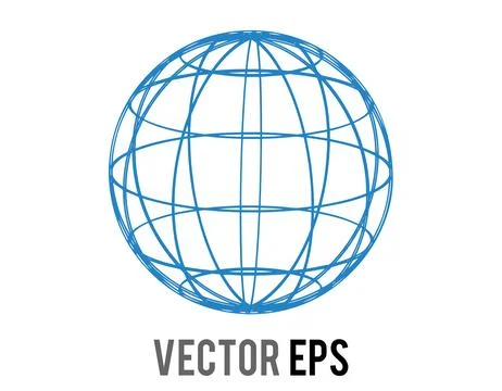 Abstract blue globe wireframe with intersecting lines Illustrazione stock