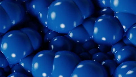 Abstract blue glossy spheres animation. Shiny water bubbles or tech loop. Stock Footage 340435958
