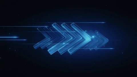 Abstract Blue Glowing Arrows Digital Technology Background Stock Footage 322985652