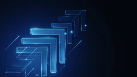 Abstract Blue Glowing Arrows Technology Background Stock Footage 322985516