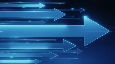 Abstract Blue Glowing Arrows Technology Background Stock Footage 322985695