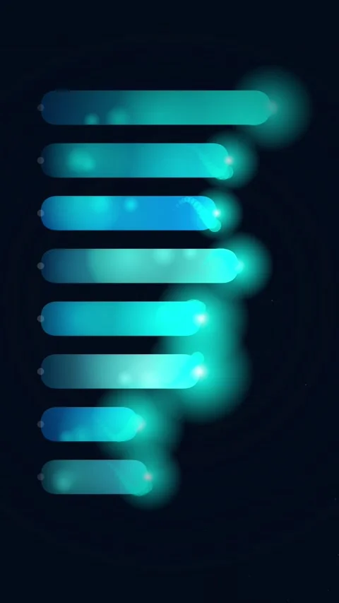 Abstract Blue Glowing Bars Progress Indicator on Dark Background Stock Footage 347071580